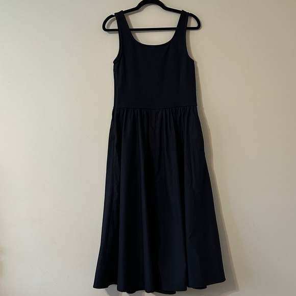 New Quince Medium Black Cotton Mixed Media Tank Dress New With Tags - Picture 11 of 16